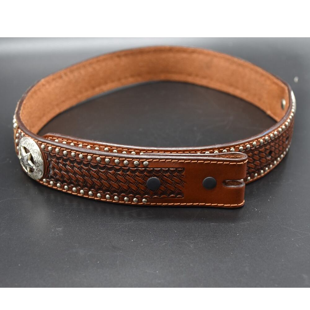 Ranger Belt Company Hair On Hide Western Hand Tooled Leather (22" to 26" Waist)